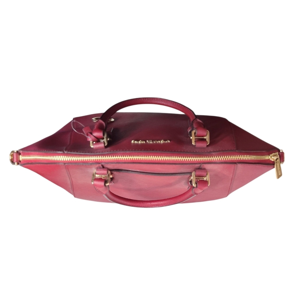 NWT Michael Kors Ciara Top Zip Leather Satchel Scarlet (Red) - Picture 8 of 16